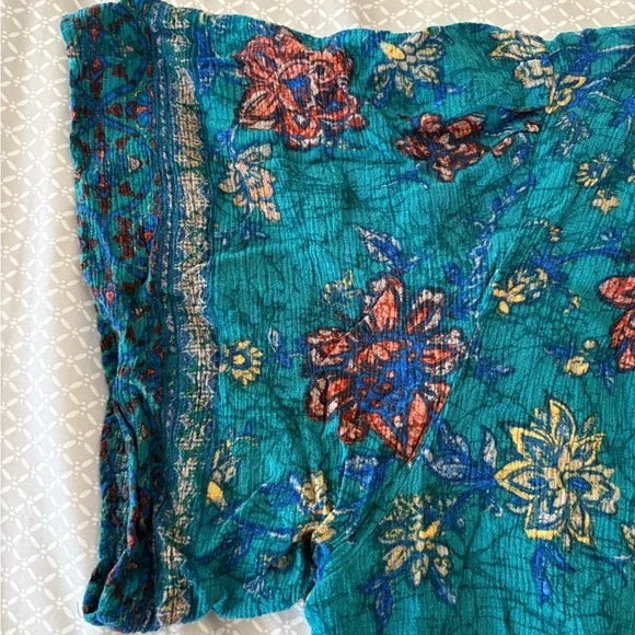 Large Maurices Teal Floral Mixed Print Kimono - Picture 11 of 12